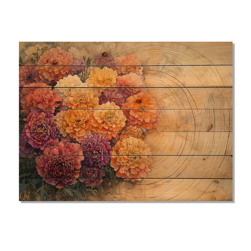 Décoration murale Horne - Chrysanthemums, H 10 po x l 20 po x P 0,78 po