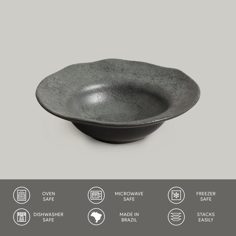 Porto Brasil Chromium Stoneware Plate - Thumbnail 3