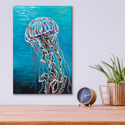 Colorful Jellyfish 2' by Carolee Vitaletti Acrylic Glass Wall Art