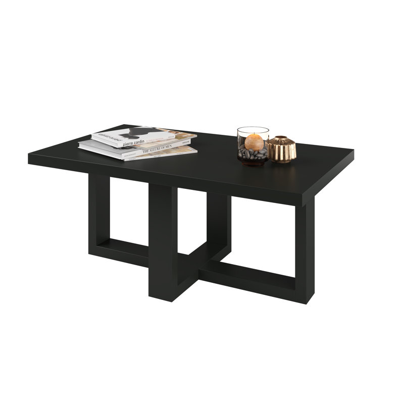 Nickalis Cross Legs Coffee Table, Black, Black