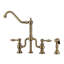 Robinet pont Whitehaus avec long bec pivotant traditionnel, douchette latérale solide-35954084-93457111