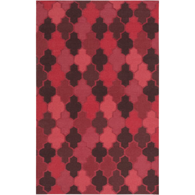 Tapis rouge en laine tissé à la main Crispin