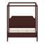 Lit plateforme à baldaquin en bois avec tête de lit tapissier et pieds de soutien renforcés-129514920