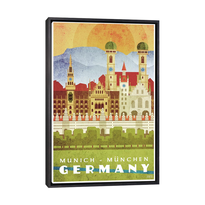 Allemagne-Munich par Missy Ames-impression d’art graphique, Pas de tapis, H 48 po x l 32 po x P 1,5 po