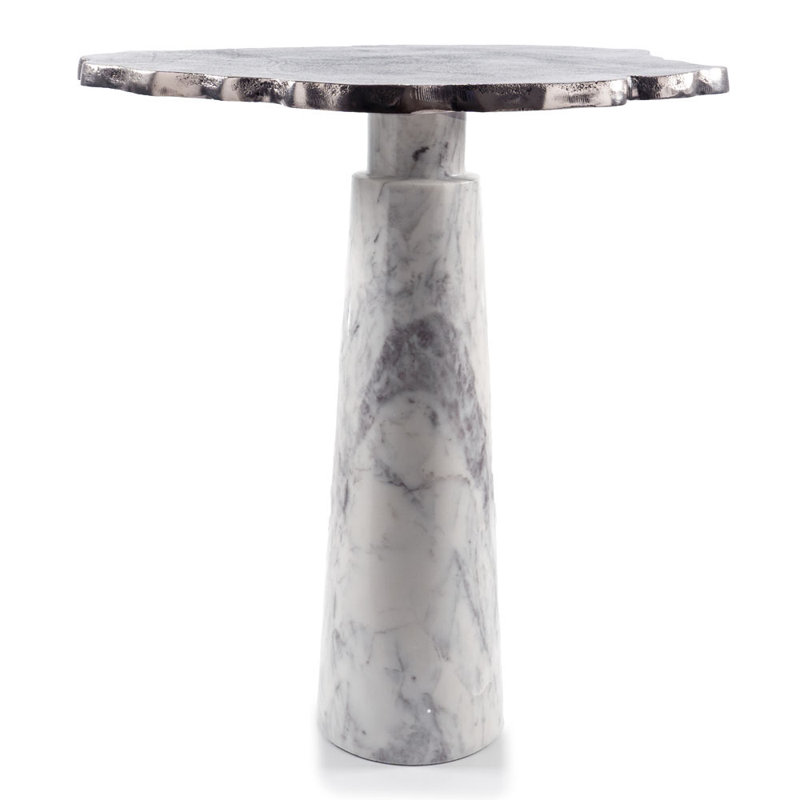 Poste Marble Column End Table