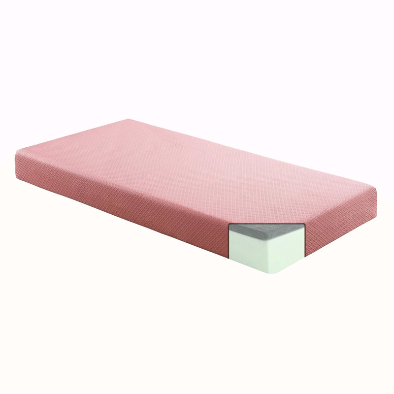 Twin Mattress And Pillow Set Breathable Fabric Gel-Infused Memory Foam Mattress, Pink, Mattress In A Box