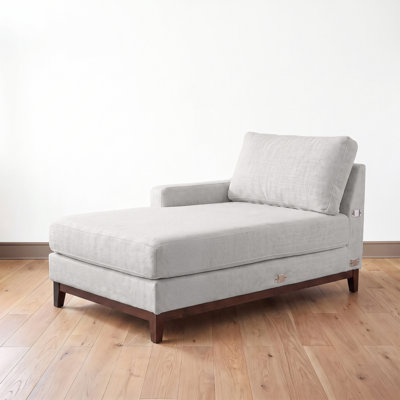 Martha Stewart Bedford Modular Sectional Sofa Left Chaise Lounge with Tapered Wooden Legs