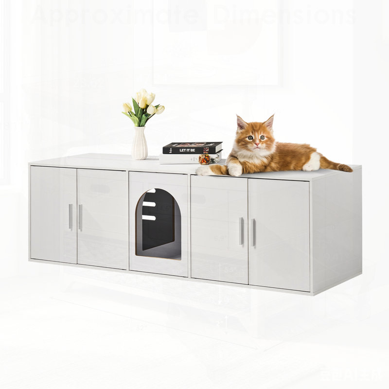 Meuble à chat en bois pour chat, caché et élégant pour les propriétaires d'animaux à la recherche de solutions esthétiques et fonctionnelles