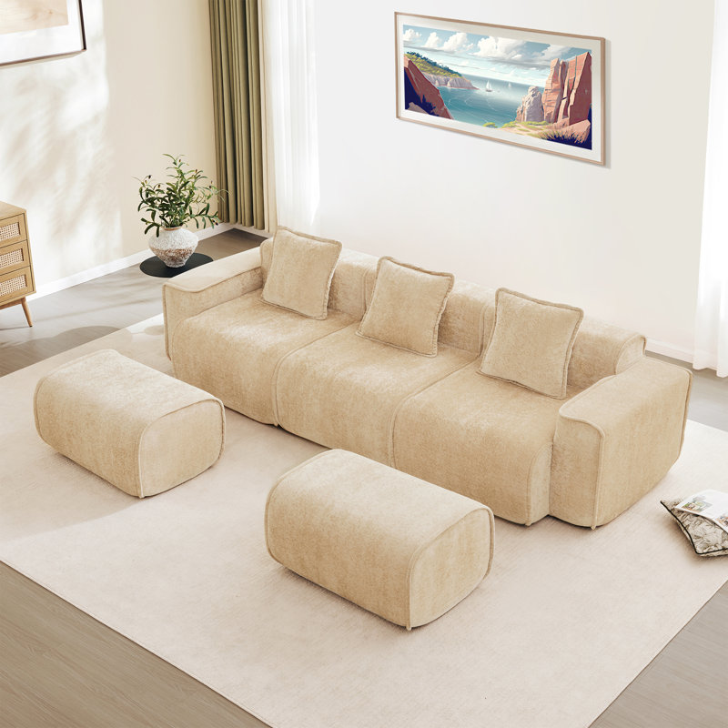 Canapé modulaire Boneless, H 31,1 po x l 108,66 po x P 59,84 po, 5, Light Camel