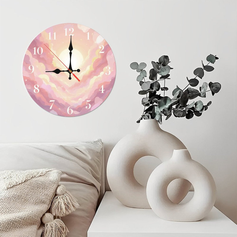 Horloge, chiffres, ciel, nuages, soleil