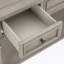 Console de style rétro classique avec trois tiroirs supérieurs et une tablette inférieure de style ouvert, facile à assembler (gris délavé)-164556039