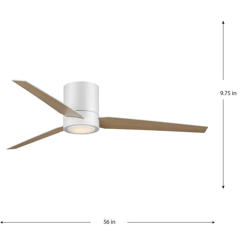 56'' Ceiling Fan with LED Lights, Satin White/Brown