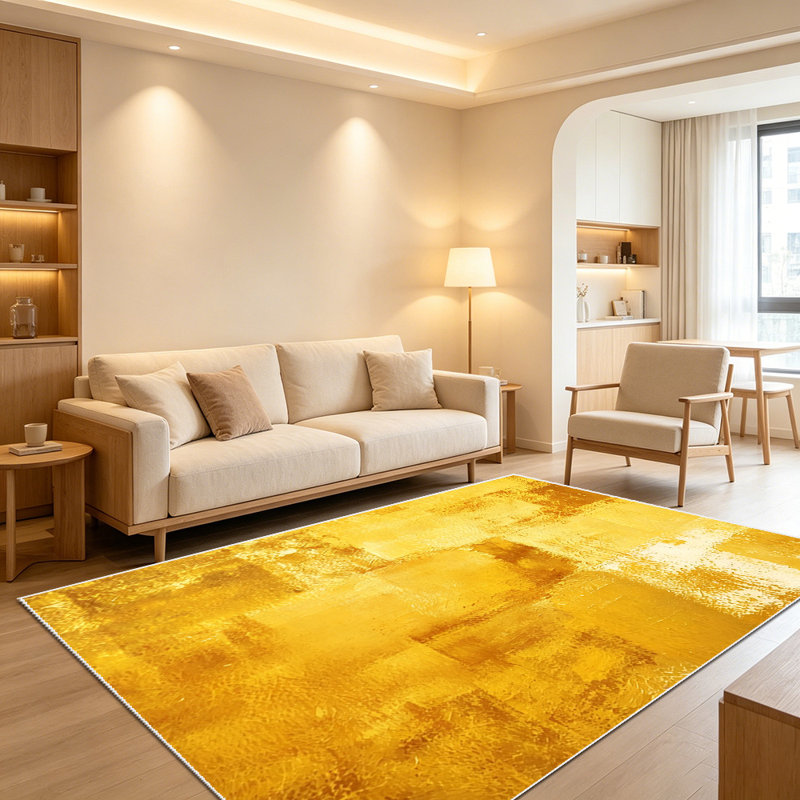 1PC metallic gold foil geometric patchwork area rugs for Living Room, Soft and Comfortable, Suitable for all seasons, easy-to-maintain, machine washable Indoor floor mat, Under Table Farmhouse suitable for dining table, bedroom, kitchen, entryway,