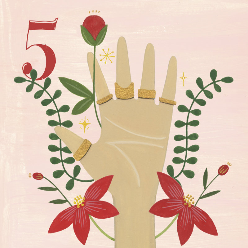 Twelve Days V by Grace Popp - Wrapped Canvas Painting, 30cm H x 30cm W