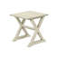 Table d'appoint blanche antique avec un design carré - idéale pour la chambre à coucher et le salon. Accent pour la chambre à coucher, placage de table de chevet, look transitionnel, base en bois massif, cube spacieux