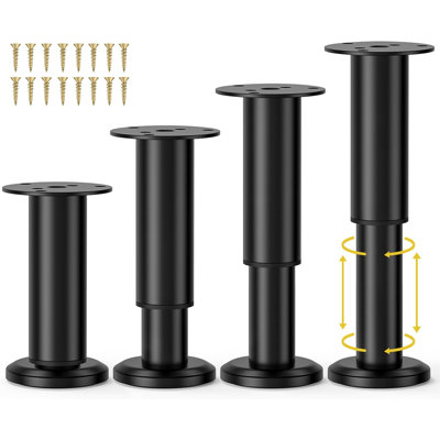 4 Pcs Metal Adjustable Furniture Legs 4.72-7.87 inch