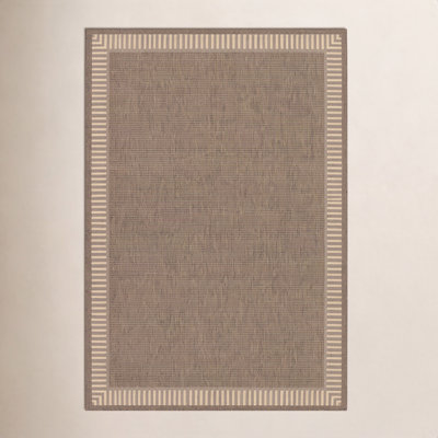 Black Cocoa Brown Flatweave Outdoor Rug