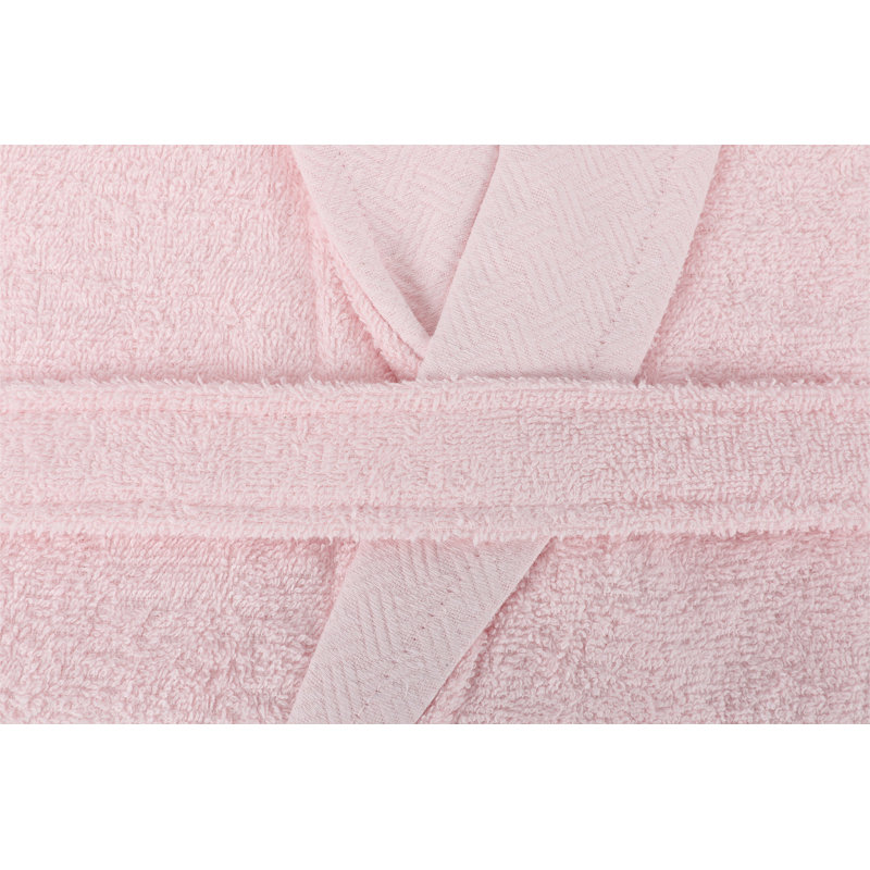 Peignoir au-dessus du genou 100% coton avec poches Leong, Rose, TTG