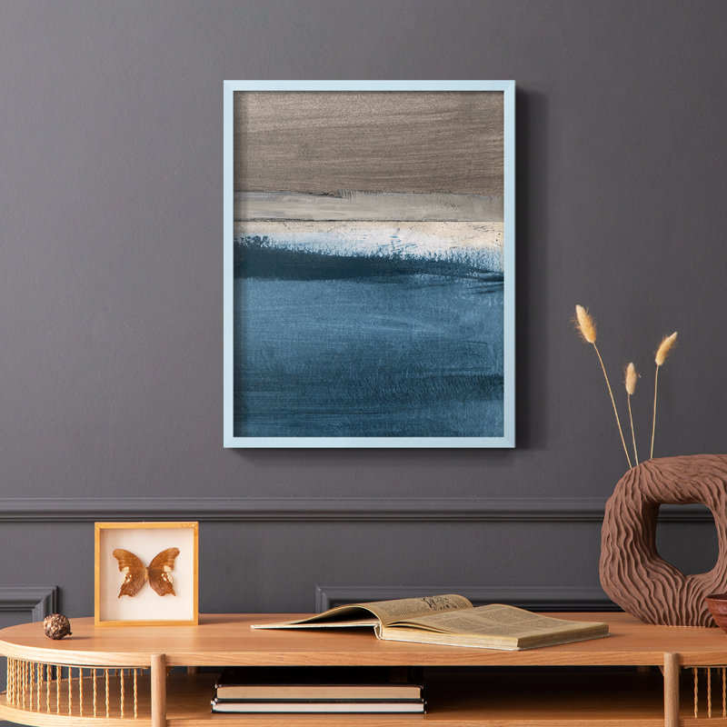 «Midnight Sky II», reproduction encadrée - bois massif, Bleu, H 10 po x l 8 po