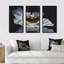 Cœur en or - ensemble d'art mural moderne sur toile encadrée 3 pièces-1514431968-1514431998