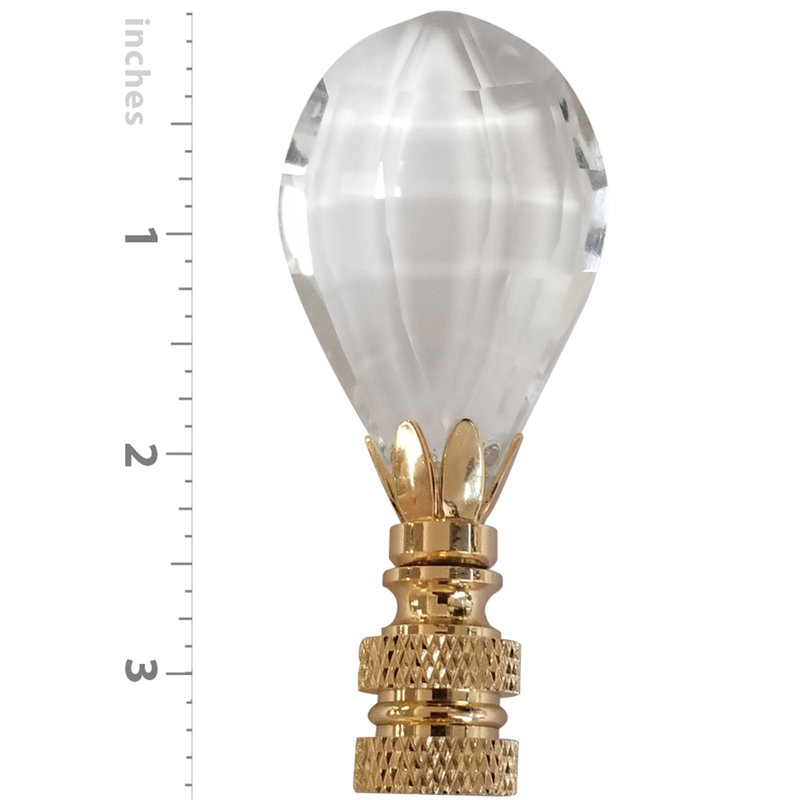 Faceted Simple Balloon Design Crystal Lamp Finial