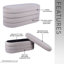 Banc avec repose-pieds en velours taupe