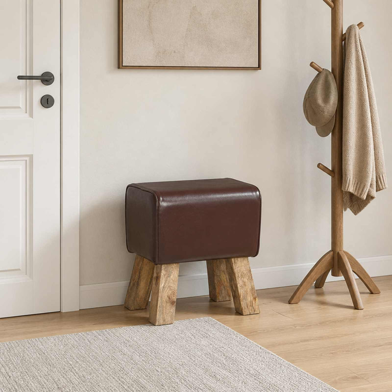 Storage Bench, 45cm H x 40cm L x 30cm D, Dark Brown
