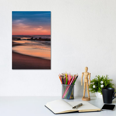 USA, New Jersey, Cape May National Seashore. Sunrise On Winter Shoreline. by Jaynes Gallery - Wrapped Canvas Print