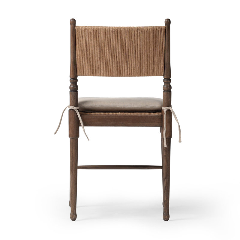 Fayth Dining Chair with Cushion, Dune Linen, Antique Walnut
