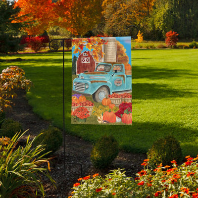 Drapeau de jardin d'automne citrouilles fraîchement cueillies