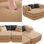 Canapé 77,2 po en tissu Teddy sans assemblage avec double chaises, canapé-lit 32D haute densité en éponge, sensation de nuage moelleux, couleur contrastante et design symétrique-725094867