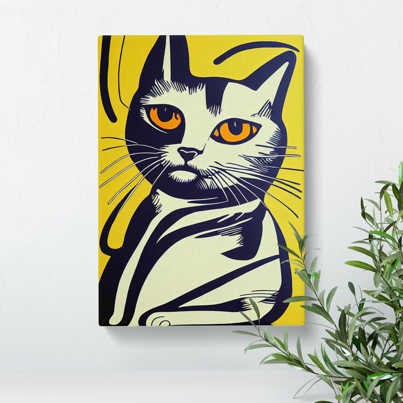 The Cool Cat Abstract - Wrapped Canvas Print, 60cm H x 40cm W x 3cm D