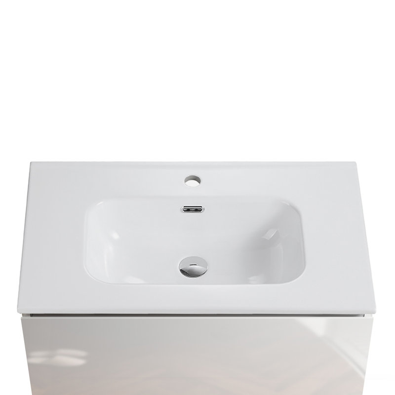 BB09-30-311, cuve en céramique blanche intégrée, bonde non incluse