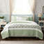 6 courtepointe de couleur sauge avec coussins décoratifs - double / grand, coton, coussins de chambre au look Shabby Chic Look, literie élégante et confortable-124869619