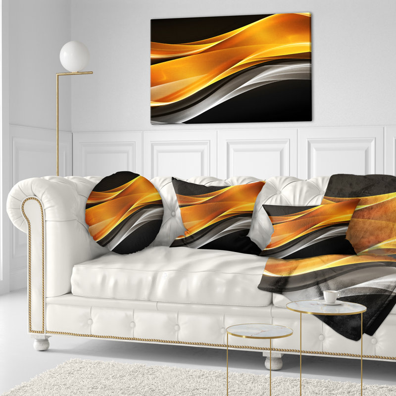 Or rose vers l'intérieur - vagues - coussin imprimé abstrait