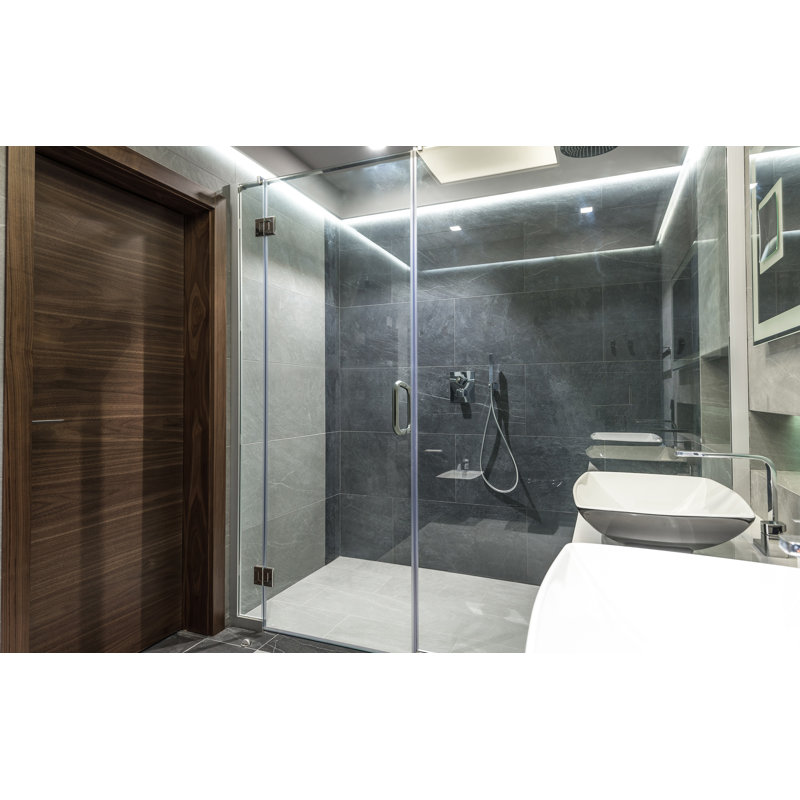 Shower Door Handle, Polished Steel