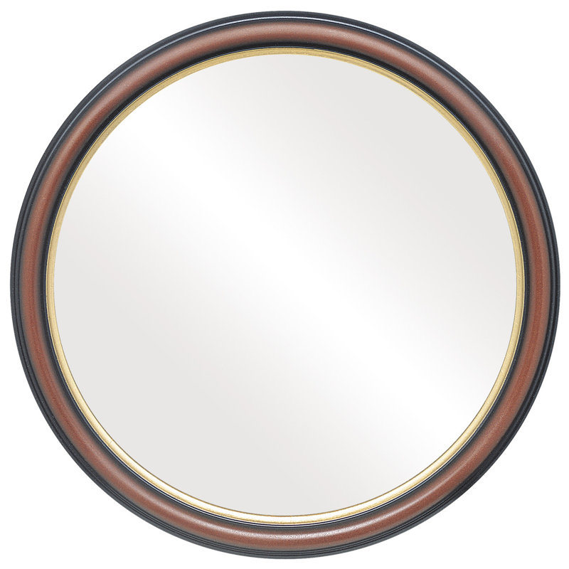 Jaysten Round Mirror, 25" H x 25" W, Rosewood