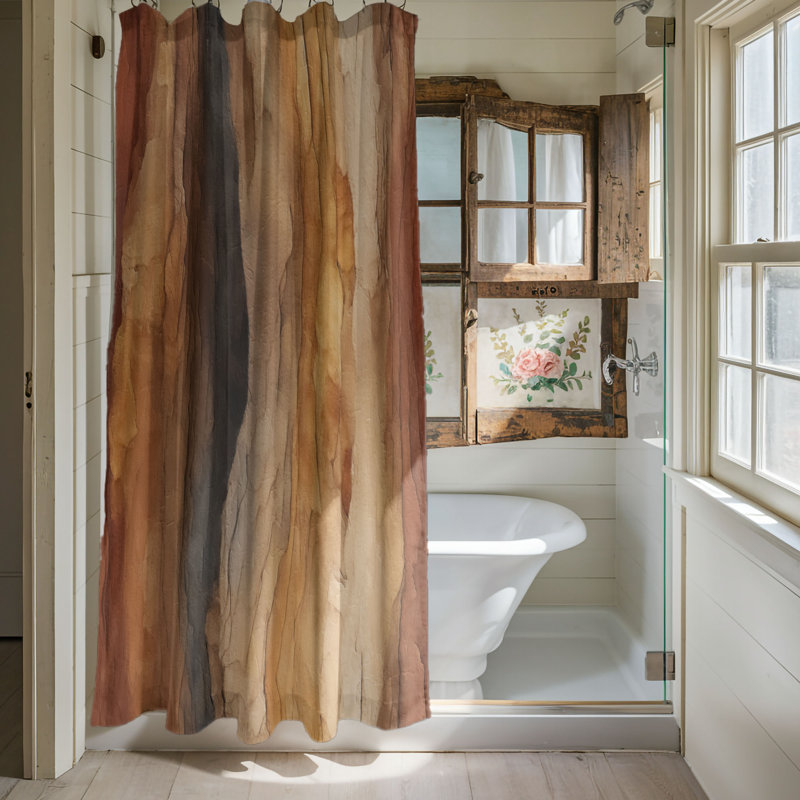 Rideau de douche abstrait, H 74 po x l 71 po