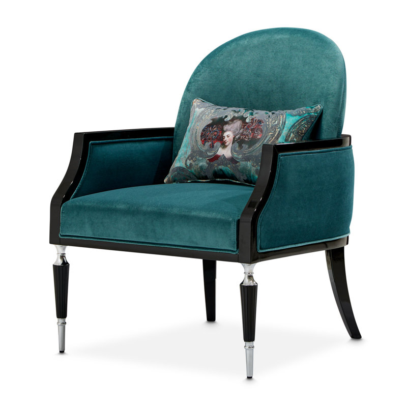 Fauteuil La Francaise, Velours bleu sarcelle
