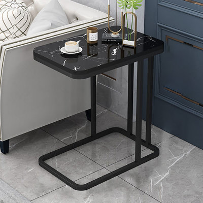 C-shaped Sofa Side Table Modern Side Table End Table With Sturdy Metal Frame