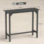 HOMCOM Rectangular Bar Table Adjustable Footpads Marble Effect, Black