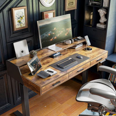 55" Electric Standing Desk with Drawers