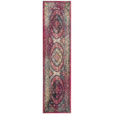 Tapis oriental fuchsia / ivoire Annette