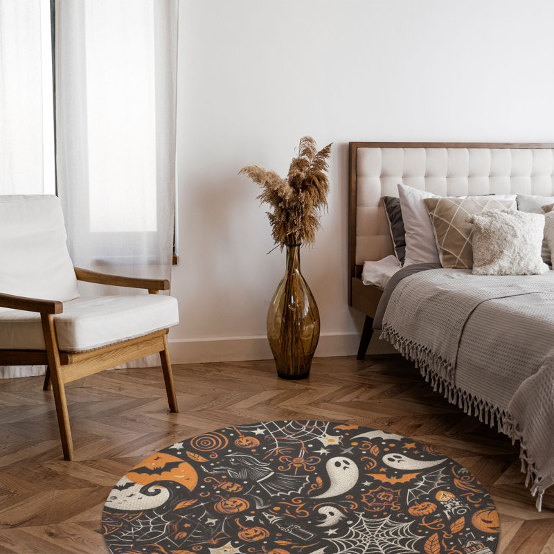 Tapis tressé Flat Frights, Rond 5 pi
