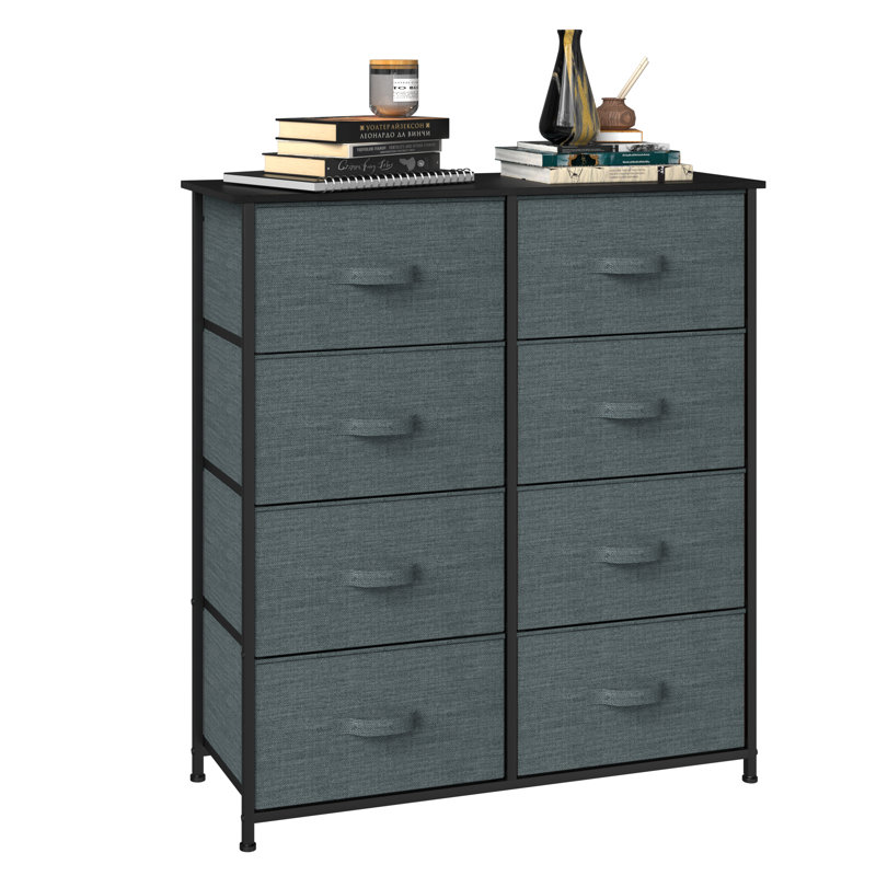 Commode de rangement à 8 tiroirs Eriksson, Noir
