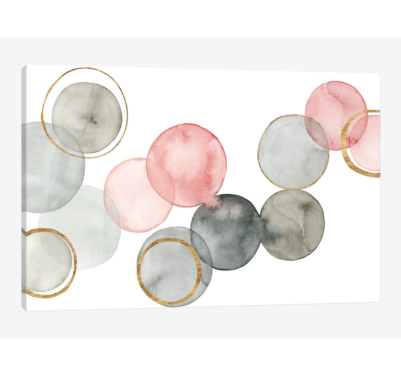 «Gilded Spheres II», reproduction d'art sur toile tendue, H 26 po x l 40 po x P 1,5 po