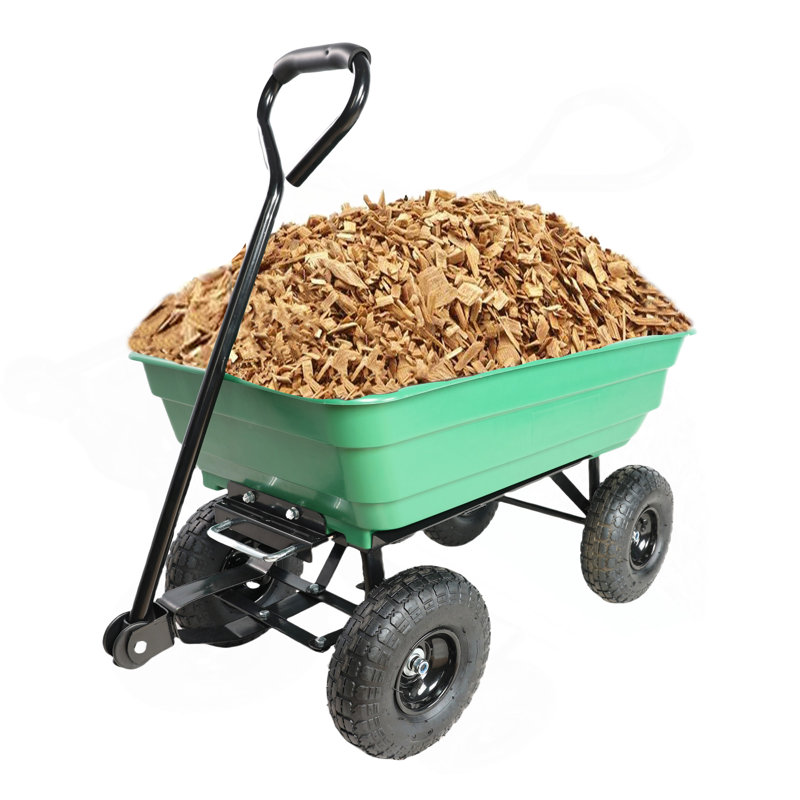Camion à benne basculante pliable en poly avec cadre en acier, 10 pouces. Pneumatique, capacité de 300 livres, caisse de camion de 75 litres