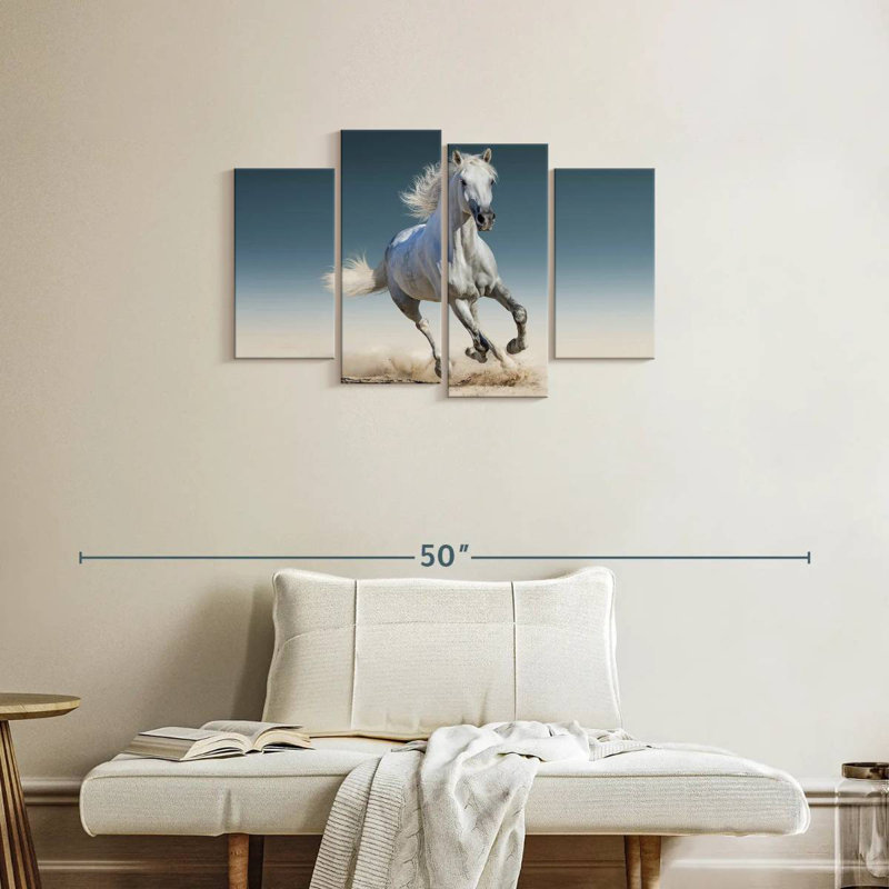 Cheval blanc Brampt, H 22 po x l 36 po