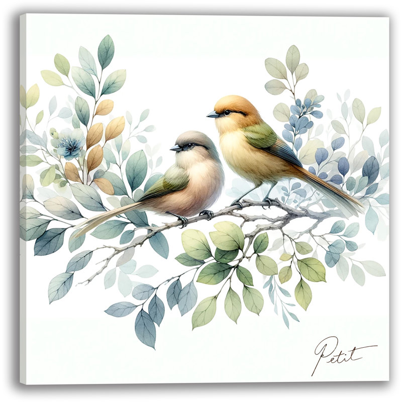 "Paire pastorale" sur toile, H 20 po x l 20 po x P 1,5 po