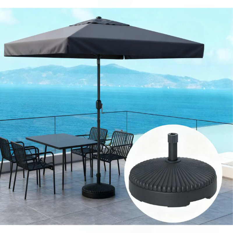 Porte-parapluies rond et robuste pour l'extérieur, Noir